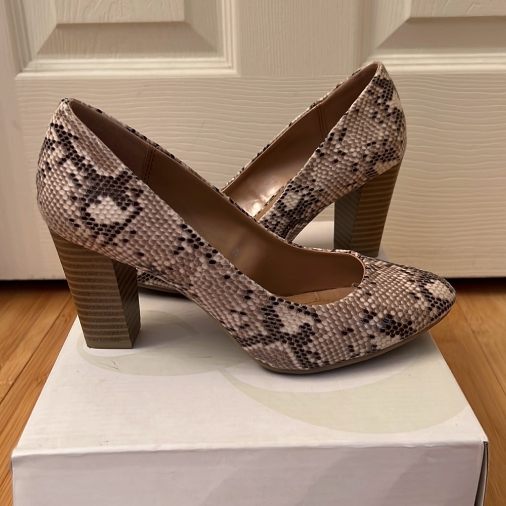 Snake print heels